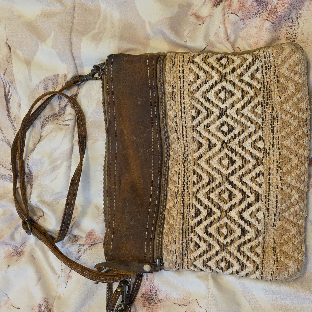 Preowned Myra Bag Contentment Small Crossbody Bag  Canvas Leather & Rug Western